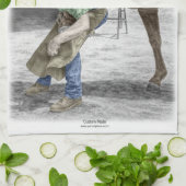 Farrier Blacksmith Shoeing Horse Theedoek (Gevouwen)