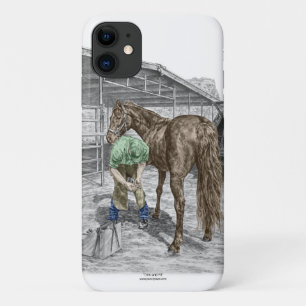Farrier Blacksmith Trimming Horse Hoof Case-Mate iPhone Case
