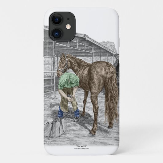 Farrier Blacksmith Trimming Horse Hoof Case-Mate iPhone Case (Achterkant)