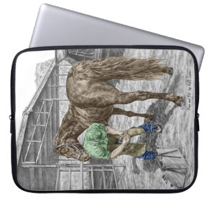 Farrier Blacksmith Trimming Horse Hoof Laptop Sleeve