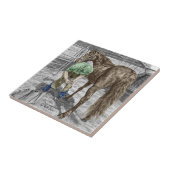 Farrier Blacksmith Trimming Horse Hoof Tegeltje (Zijkant)