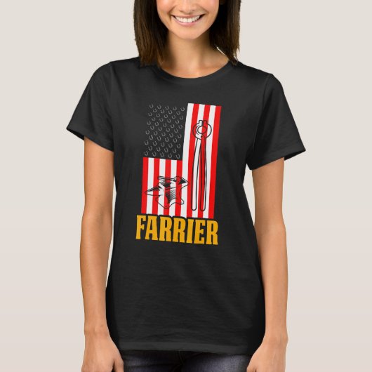 Farrier Hoefijzer Hoof Trimming Equine Shoeing T T-shirt (Voorkant)
