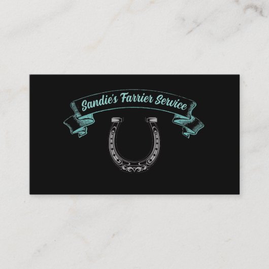 Farrier Hoefijzer Service Visitekaartje (Voorkant)