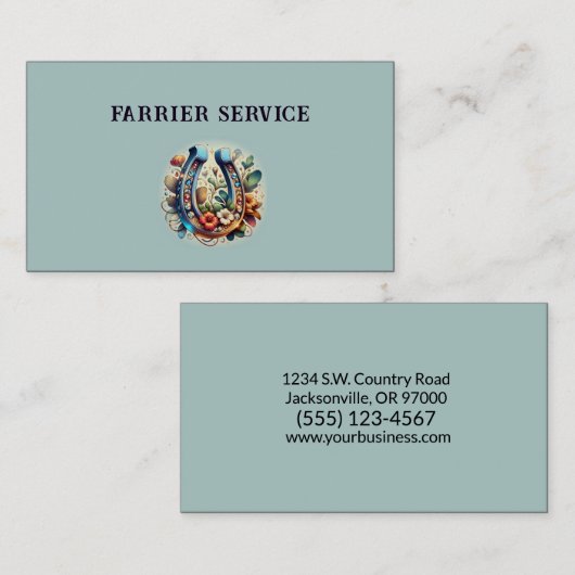 Farrier Hoefijzer Service Wood Visitekaartje (Voorkant / Achterkant)