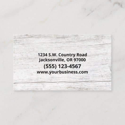 Farrier Hoefijzer Service Wood Visitekaartje (Achterkant)