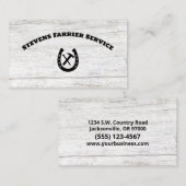 Farrier Hoefijzer Service Wood Visitekaartje (Voorkant / Achterkant)