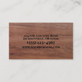 Farrier Hoefijzer Service Wood Visitekaartje (Achterkant)