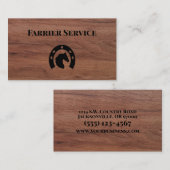 Farrier Hoefijzer Service Wood Visitekaartje (Voorkant / Achterkant)
