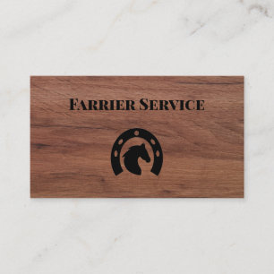 Farrier Hoefijzer Service Wood Visitekaartje