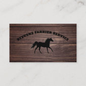 Farrier Hoefijzer Service Wood Visitekaartje (Voorkant)