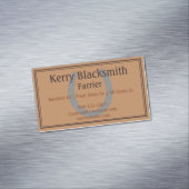 Farrier Horseshoee and Trim - Licht leder Magnetisch Visitekaartje (Voorbeeld)