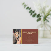 Farrier Horseshoeing + Barefoot Trim, Rust + Gold Visitekaartje (Staand voorkant)