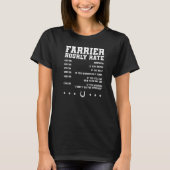 Farrier Hourly Rate Blacksmith Hoefijzer Forge T-shirt (Voorkant)