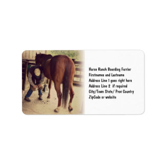 Farrier - Mooie Paard Foto Hoef Trim Etiket