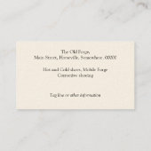 Farrier Red hot hoefijzer Visitekaartje (Achterkant)