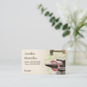 Farrier Red hot hoefijzer Visitekaartje (Staand voorkant)