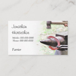Farrier Red hot hoefijzer Visitekaartje