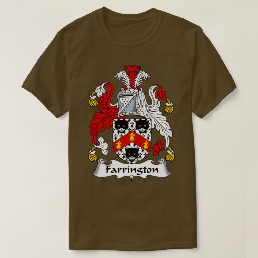 Farrington Coat of Arms Family Crest T-shirt (Design voorkant)