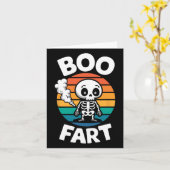 Fart Funny Farting Skeleton voor Halloween Kaart (Gele Bloem)