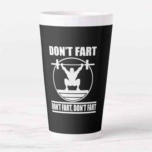 Fart Funny Gym Workout Squat for Bodybuilder Latte Mok (Voorkant)