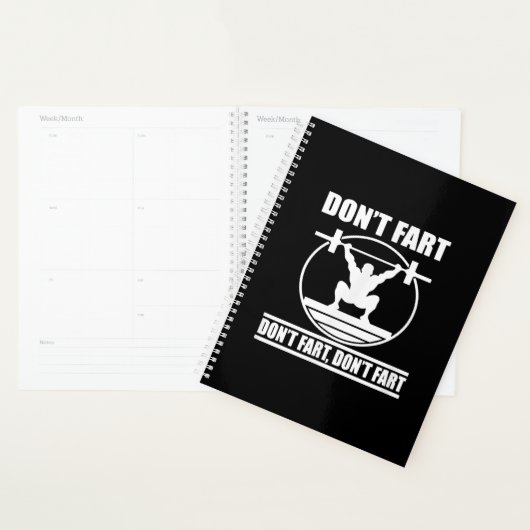 Fart Funny Gym Workout Squat for Bodybuilder Planner (Display)
