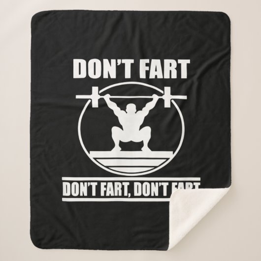 Fart Funny Gym Workout Squat for Bodybuilder Sherpa Deken (Voorkant)