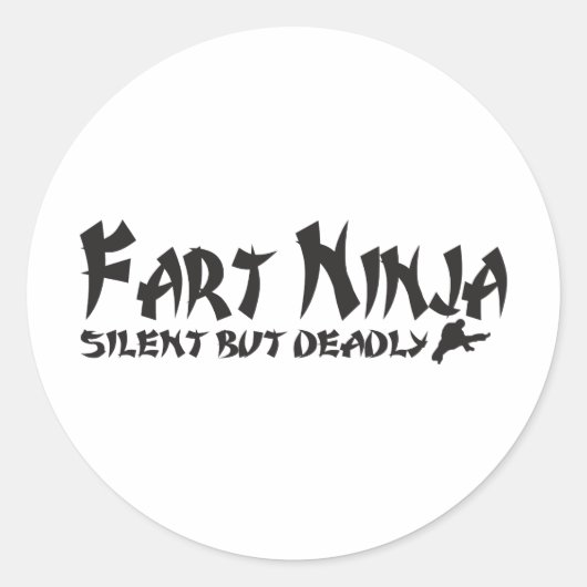 FART NINJA RONDE STICKER (Voorkant)