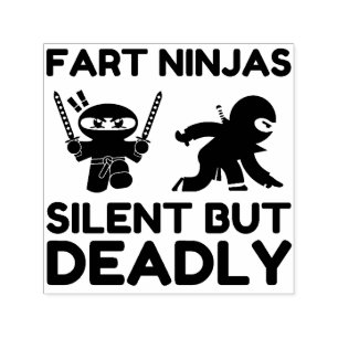 Fart Ninjas Silent, maar Dodelijk Zelfinktende Stempel