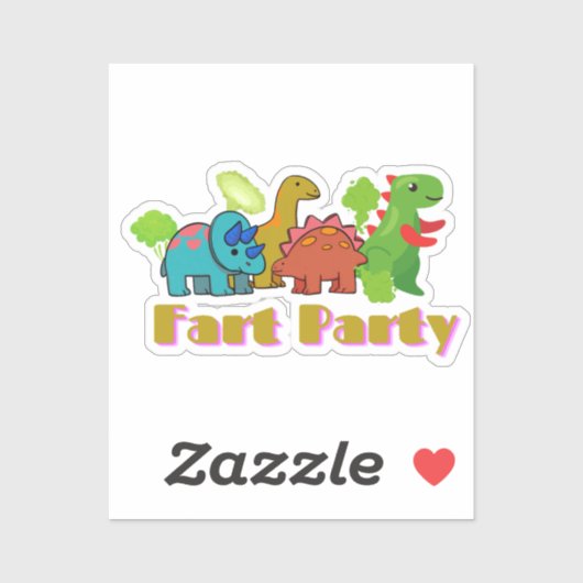 Fart Party Dinosaurs Sticker (Vel)