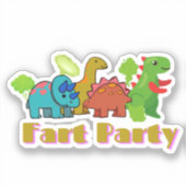 Fart Party Dinosaurs Sticker (Voorkant)