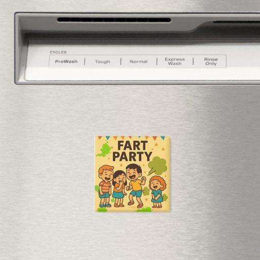 Fart Party Funny Cartoon Magneet (Insitu (Vaatwasser))