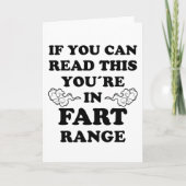 Fart Range Funny Gezegde Fun Bloating Farting Gift Kaart (Voorkant)
