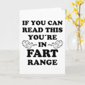 Fart Range Funny Gezegde Fun Bloating Farting Gift Kaart (Gele Bloem)