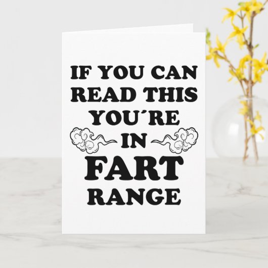 Fart Range Funny Gezegde Fun Bloating Farting Gift Kaart (Gele Bloem)