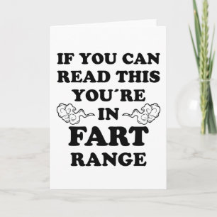 Fart Range Funny Gezegde Fun Bloating Farting Gift Kaart