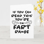 Fart Range Funny Gezegde Fun Bloating Farting Gift Kaart (Gele Bloem)