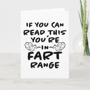 Fart Range Funny Gezegde Fun Bloating Farting Gift Kaart