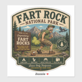 Fart Rock Nationaal Park Grappige Camping Humor Sticker