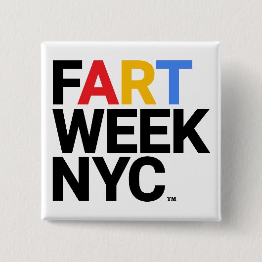 Fart Week NYC™ Knop Vierkante Button 5,1 Cm (Voorkant)