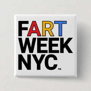 Fart Week NYC™ Knop Vierkante Button 5,1 Cm