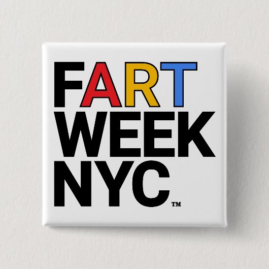 Fart Week NYC™ Knop Vierkante Button 5,1 Cm (Voorkant)