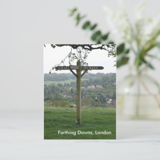 Farthing Downs Signpost, Londen Briefkaart (Staand voorkant)