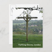 Farthing Downs Signpost, Londen Briefkaart (Voorkant / Achterkant)