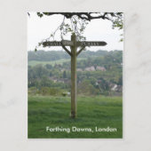 Farthing Downs Signpost, Londen Briefkaart (Voorkant)