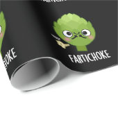 Fartichoke Funny Farting Artichoke Pun Dark BG Cadeaupapier (Rol Hoek)