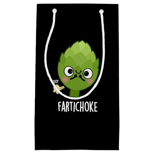 Fartichoke Funny Farting Artichoke Pun Dark BG Klein Cadeauzakje (Voorkant)