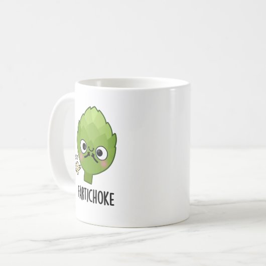 Fartichoke Funny Farting Artichoke Pun Koffiemok (Voorkant links)