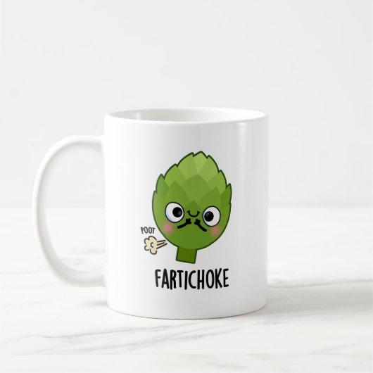 Fartichoke Funny Farting Artichoke Pun Koffiemok (Links)