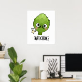 Fartichoke Funny Farting Artichoke Pun Poster (Thuiskantoor)