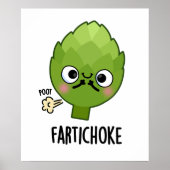 Fartichoke Funny Farting Artichoke Pun Poster (Voorkant)